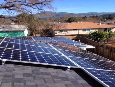 Installations Green Stock Solar ground-mounts and installations on comp, tile, and metal roofs!