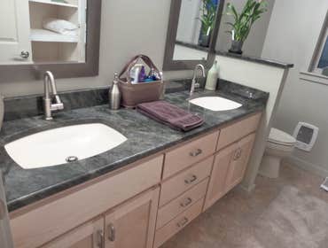 Vanity cabinet with granite