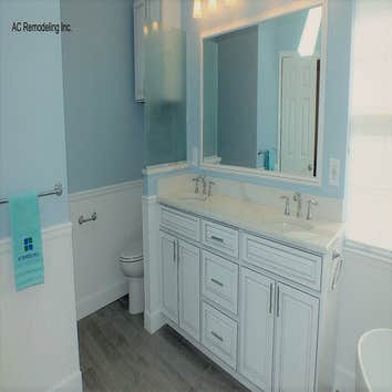 Inspiring spa like Master bathroom This contemporary spa like bathroom with free standing soaking bathtub and full natural light was completely renovat