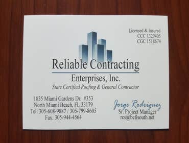 Reliable Contracting Enterprises Inc Project