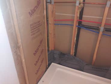 Photos by Constructionize LLC #4 Remodel bathroom by removing existing shower and installing enclosed steam shower
Project in progress