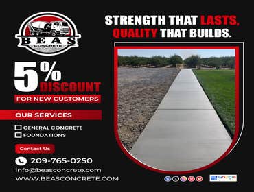 ? Built with strength and quality! ? Built with strength and quality!
At BEAS Concrete, we offer a 5% discount for new customers.
? Experts in general 