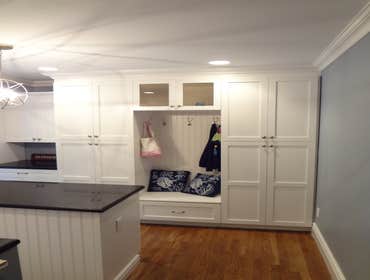 Custom Molding and Wood Working The following is a project that is comprised of custom moldings and wood working. The laundry room and other shown room