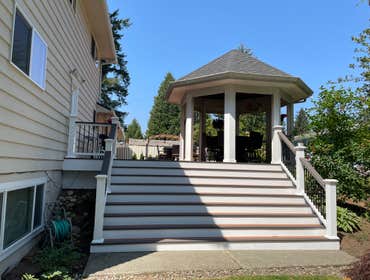 Photos by Maiden Construction LLC #15 Before and after. Timbertech decking and composite railing.
