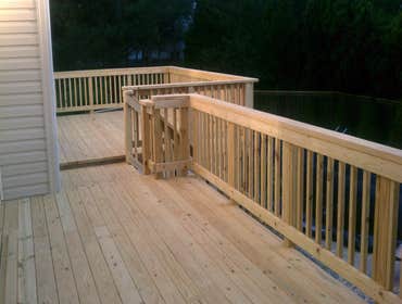 deck replacing decking and railing on old deck