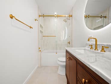 Gold Accents | Elegant Bathroom Remodel