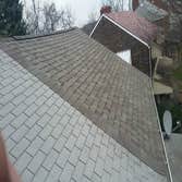 roofs Complete install of one half of a duplex roof. I chalked a life down the center of the 2 houses. I ran ice and water down were the new shingles w