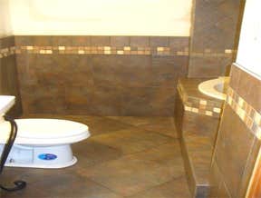 Custom porcelain tile install