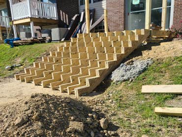 Stair job Remove old stairs instill new stairs