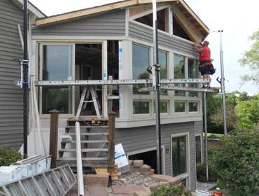 sunroom footings,framing,siding and windows