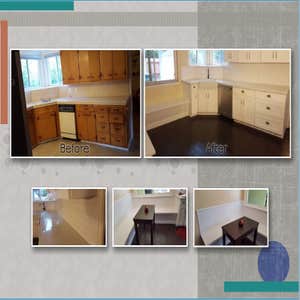 Budget kitchen remodel Budget Remodel That included demo work, some sheetrock, minor electrical, new tile flooring, new cabinets, counter top and...