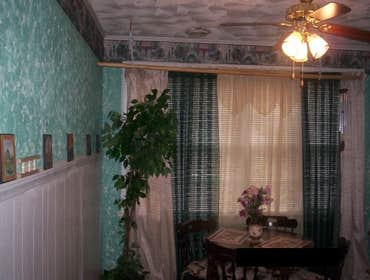 RENOVATION OF LIVING ROOM Customer Requested Renovation of Living/Dining Room
Paneling added to walls
Drywall replaced on ceiling
Swirls added to 