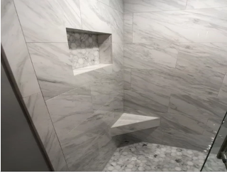 Modern White Tile Shower