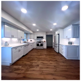 White Shaker Cabinets & Wide-Plank Flooring in Newly Renovated NJ Kitchen