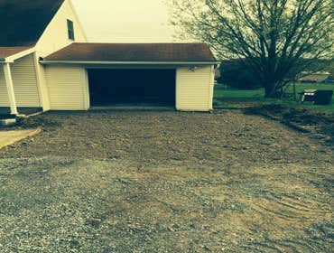 Garage approach dug out and ready for concrete