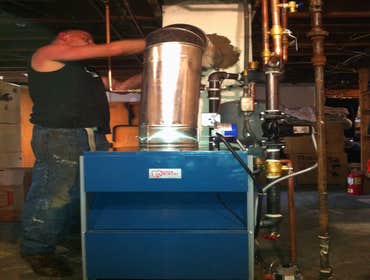 Hot water boiler installation