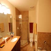 Bathroom with corner shower