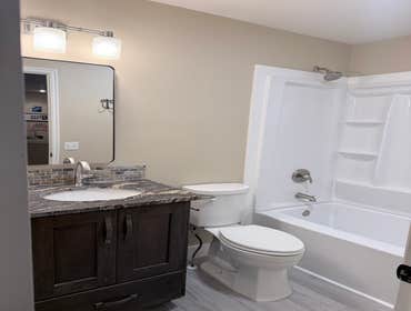 Photos by Folger Building #2 Bath remodel after leaking toilet found.