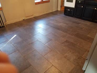 Porcelain tile floor
