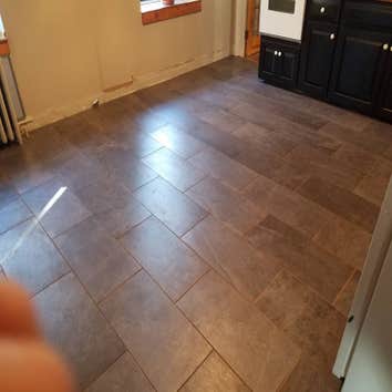 Porcelain tile floor