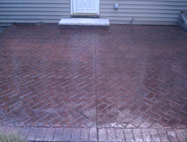 Fundaro Concrete & Tile, Llc Project Brick Herringbone Stamped Concrete