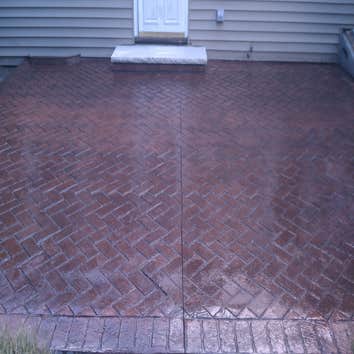 Fundaro Concrete & Tile, Llc Project Brick Herringbone Stamped Concrete