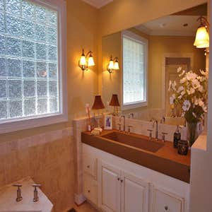 Bathroom Project with High Technology Fixtures & Accessories From Colored Concrete Counter Tops shipped from San Diego to locally supplied Kohler...