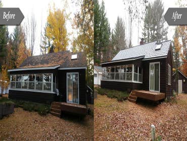 Before and after metal roof