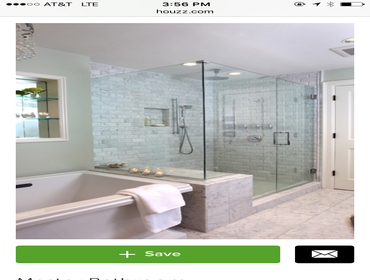 marble shower and floor