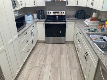 install flooring and new cabinets