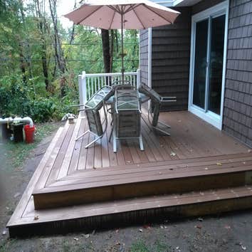 Composite deck and pvc railing