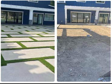 Photos by Us La Home Remodeling Inc #9 Turf with cement modern design. Before and after