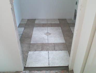 Laundry room floor.