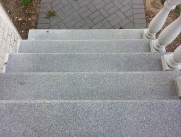 Granite steps installed