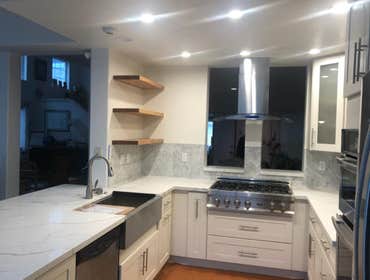 More space on walls by putting shelves