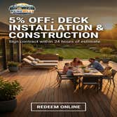 Save 5% (Sign in 24h)! Trusted deck and fence company near me offering fast deck installation. Don't overpay other deck companies!