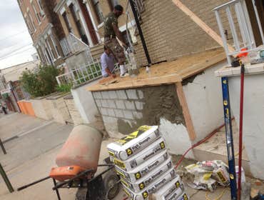 Outside work pavers, addition and siding. Photos of outside work. Back yard pavers