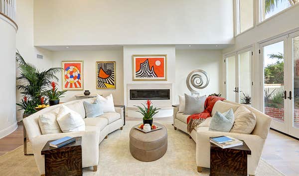 Living Room with Fireplace | Classic Contemporary Remodel | Brentwood, CA