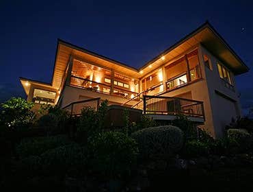 Exterior elevation w/ lighting