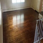PREMIER HARDWOOD RESTORATIONS vs. PET STAINS Red oak hardwood damaged by pets stains. Job to be sand and finished with a dark walnut stain to hide/camo