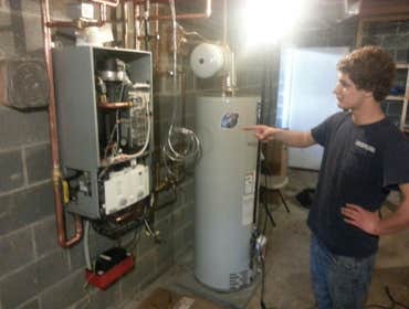 Nice and compact gas boiler