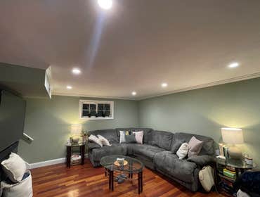 6 LED Recessed Lights in a living room