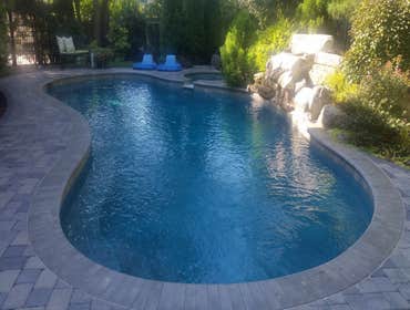 16 Robinhood Dr. Medford, N.J.08055 Installed Viking Figi Pool w/Travertine pool deck