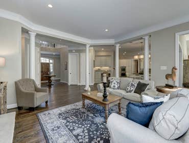 GULICK | CUSTOM Home in McLean The impressive stone and HardiePlank® elevation on our Winthrop really stood out on this corner lot of approximately one