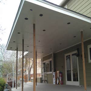 Hallford Contracting Project These photos are of a recent 1100 sq ft porch .
A new roof lament.
Bay window install.