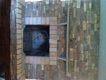 stone fireplace