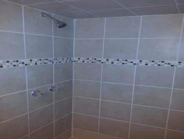 custom built and tiled shower