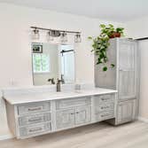 Bathroom vanity designed for wheelchair use