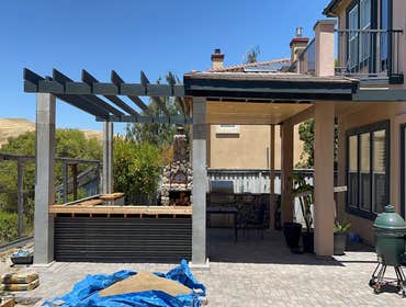 Photos by Cal Valley Landscape #1 Gazebo, bbq island, pavers paving, Concrete, retaining wall