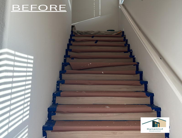 Before and after hardwood flooring at Pittsburg